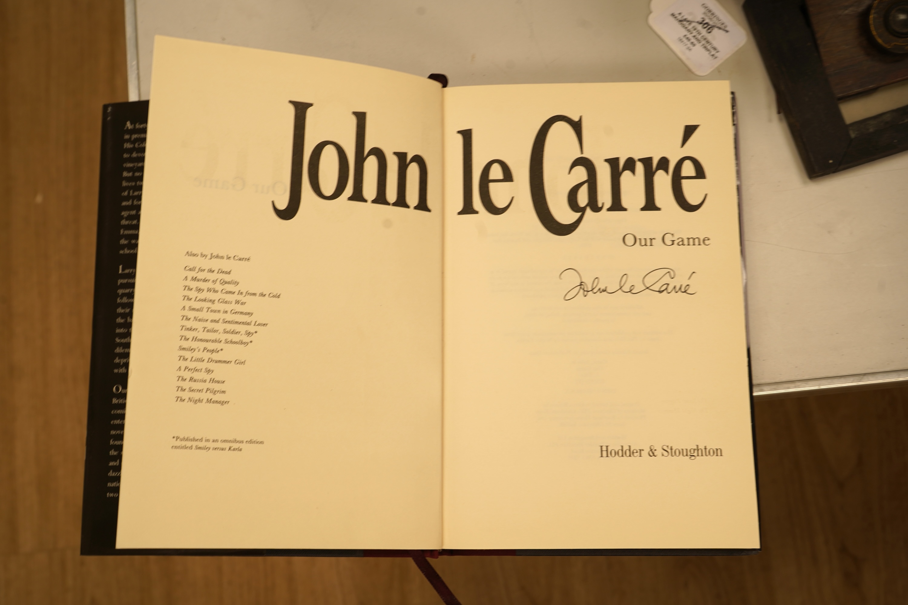 Le Carré, John - The Little Drummer Girl, 1st Edition, signed by author on title; publisher's cloth and d/wrapper. Hodder and Stoughton, 1983; Le Carré, John - The Secret Pilgrim. Ist Edition, signed by author on title;
